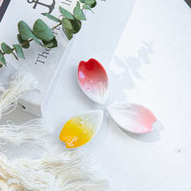 实心陶瓷花瓣筷架 筷托勺架勺托 餐具架