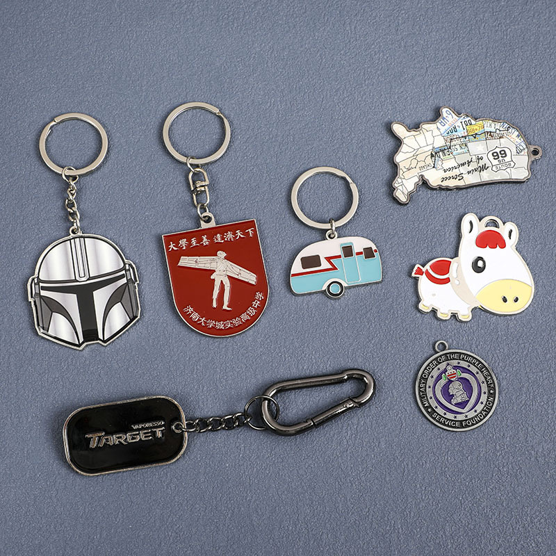 厂家批发金属钥匙扣学生书包挂件旅游景点纪念品钥匙链定 制