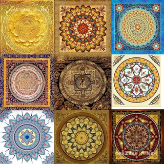 天花板城墙民族坛布荷花藏式壁画莲墙纸壁纸唐卡金色吊顶佛堂酒店