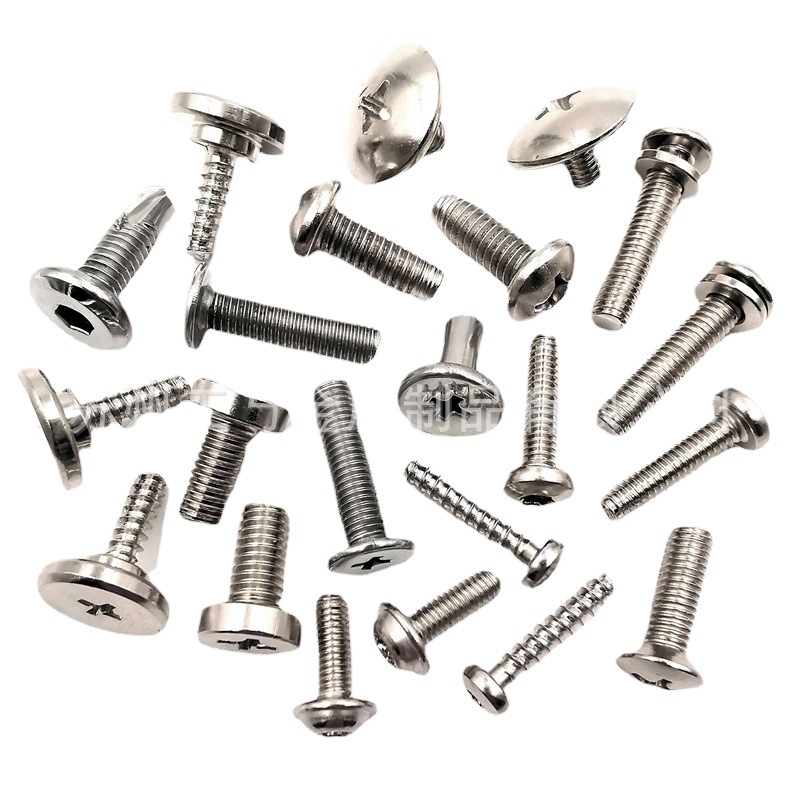 不锈钢十字盘头螺丝M4M5M6电器专用自攻平尾螺丝耐腐螺纹螺栓手拧