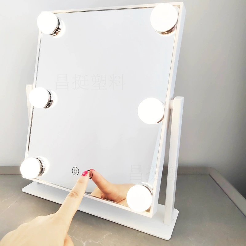 Трехцветное зеркало для макияжа с затемнением и подсветкой 6 ламп Настольный заполняющий свет туалетное зеркало подарок HD зеркало красоты производитель