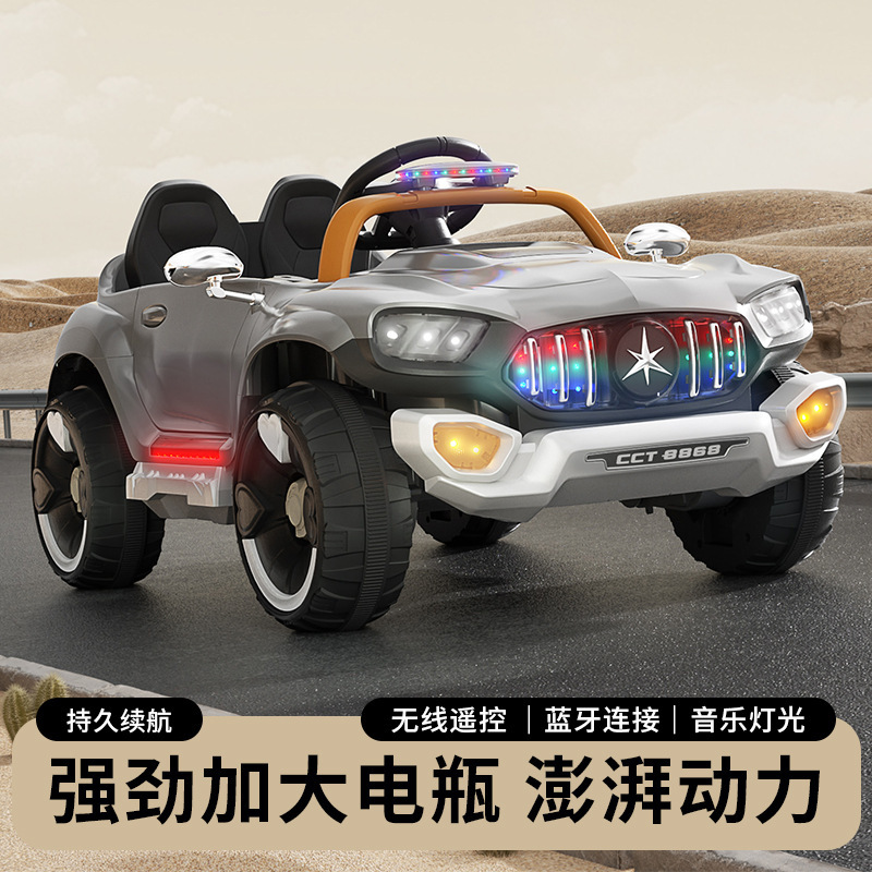 coche eléctrico para niños con cuatro ruedas, coche de batería para niños con juguetes de control remoto