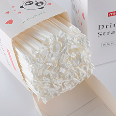 Single-use independent packaging boxes with PP disposable transparent drink straws, bendable straws for wholesale