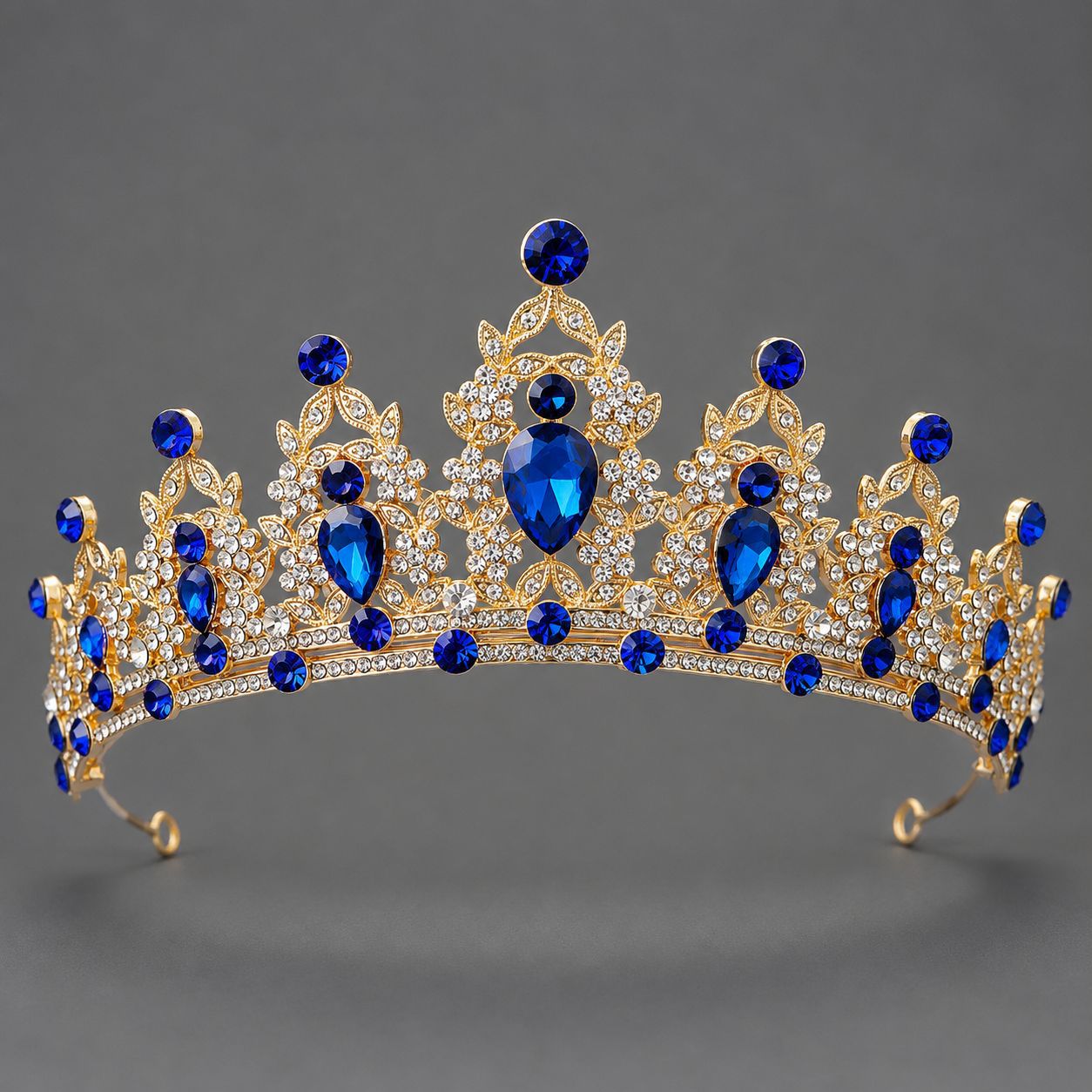 Corona de aleación con diamantes de colores retro, tocado nupcial de lujo ligero, para vestido de novia, vestido de noche, corona para desfile de moda, venta al por mayor directa de fábrica. image 15