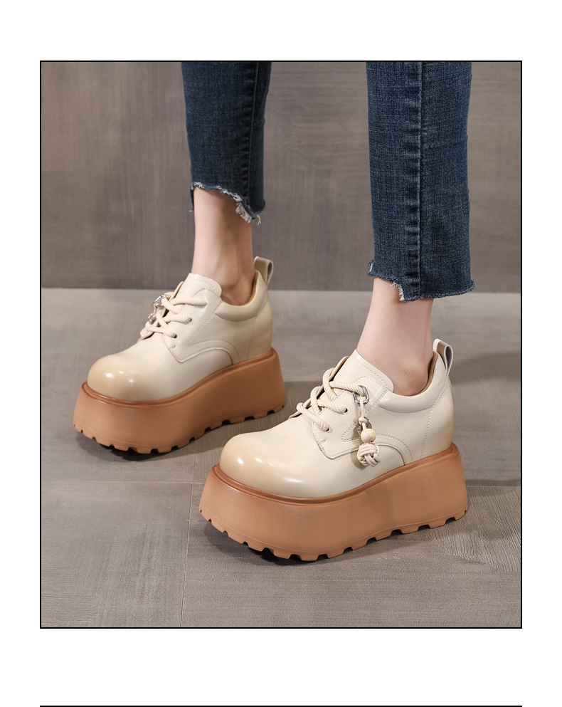 Giày loafer nữ đế dày tăng chiều cao phong cách Hàn Quốc — màu đen chi tiết 15