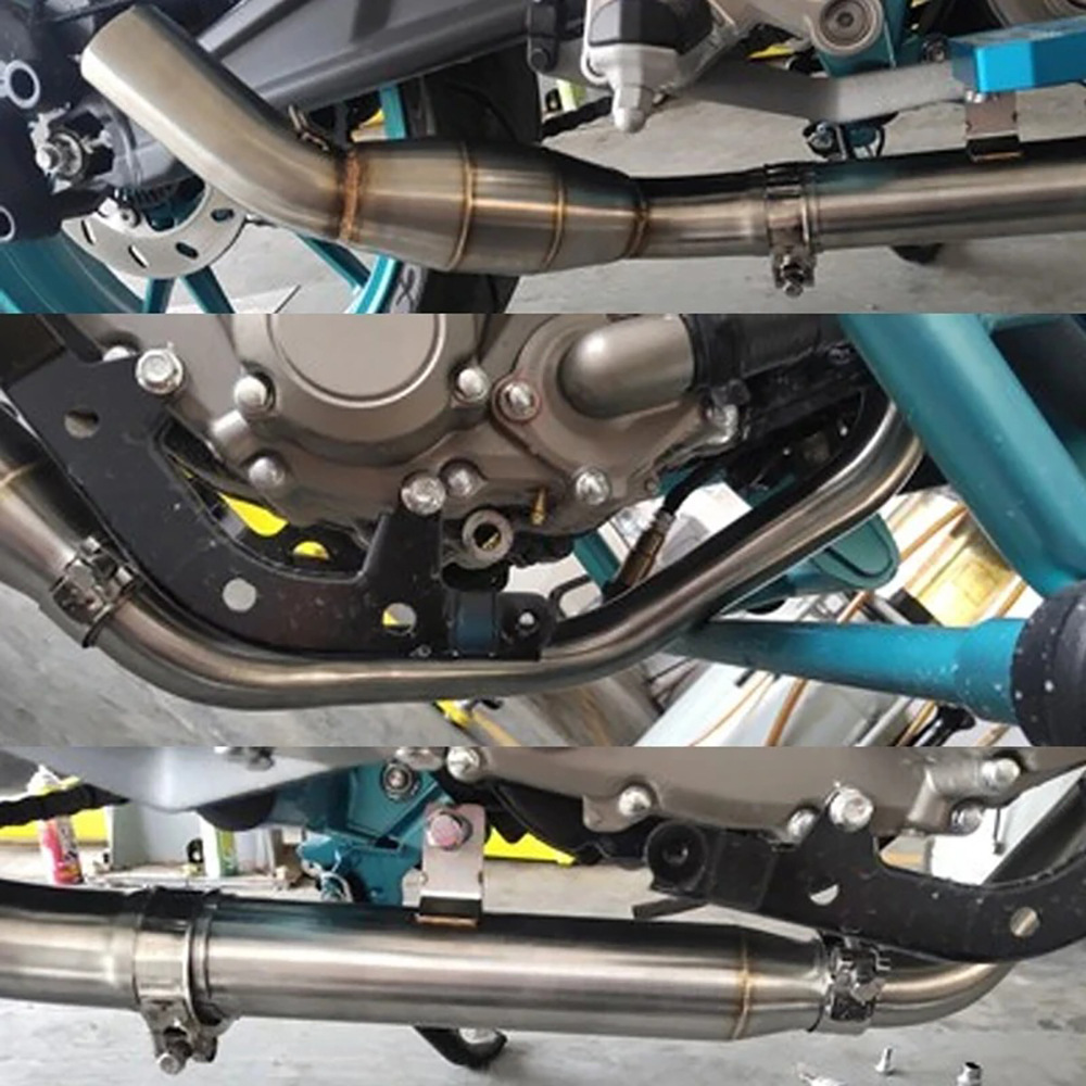 CFMoto NK250 250SR NK300 300SS modified motorcycle exhaust pipe front section stainless steel