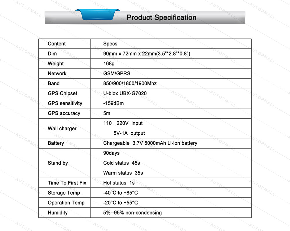 Tkstar905 Strong Magnetic Gps Locator Suitable for Car Motorcycle Battery Car Positioning Tracking