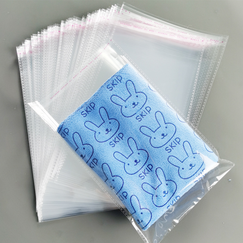 现货opp袋文具毛巾包装袋洗脸巾包装袋一次性透明opp自粘袋 18宽