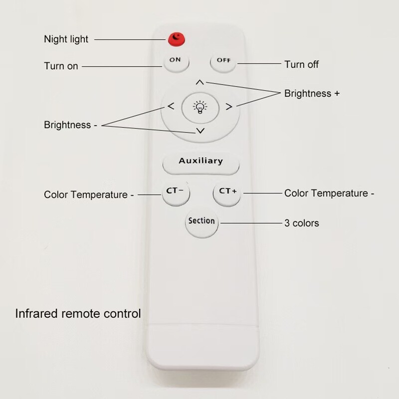 Infrared Stepless Dimming and Color Adjustment Remote Control Infrared Remote Control for Led Ceiling Light