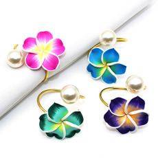 酒店珍珠餐巾环五花瓣餐巾扣鸡蛋花餐巾圈口布圈现货批发