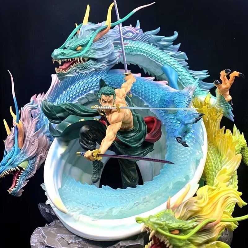 One Piece Gk Large Double-Headed Figure Black Pearl Roronoa Zoro Three-Headed Zoro Gk Figurine Model