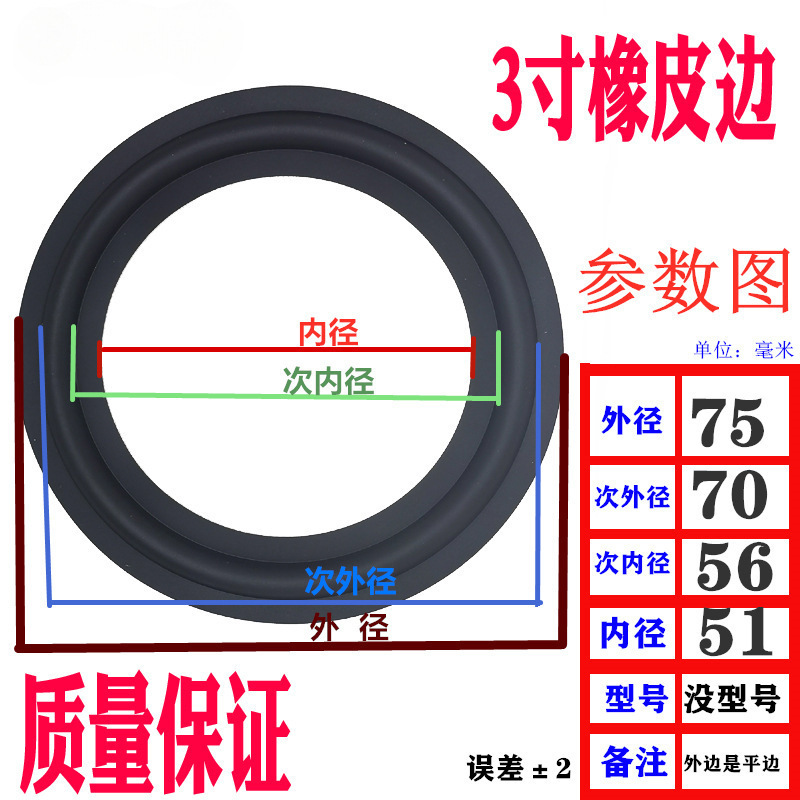喇叭橡皮边圈3/4/5/6寸8寸10寸12寸音箱扬声器换边配件橡胶边|undefined