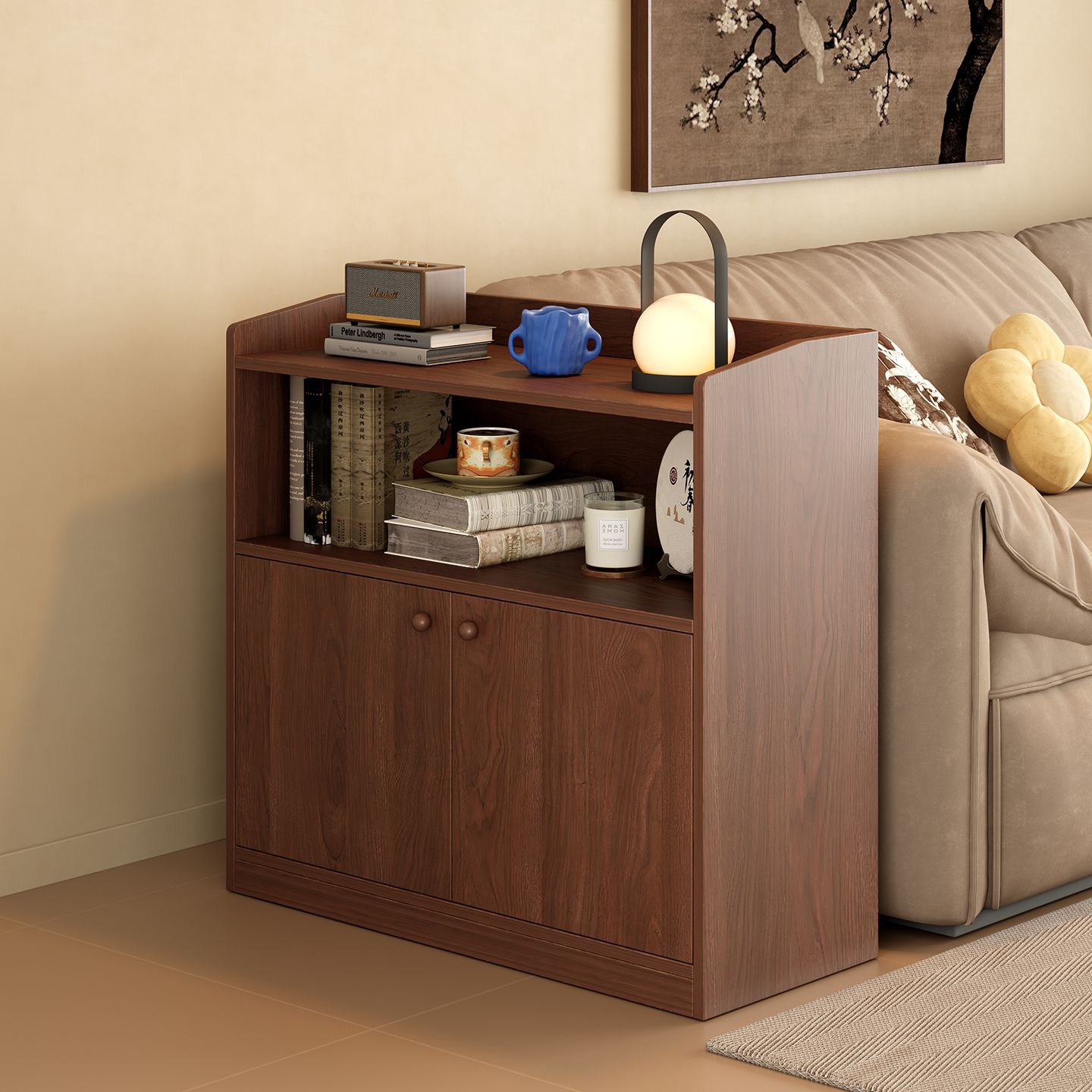 Mueble aparador, mueble auxiliar para sofá, mueble divisor, mueble de almacenamiento multiusos de pie, mueble para té, mueble de almacenamiento para sala de estar, mueble de pie.