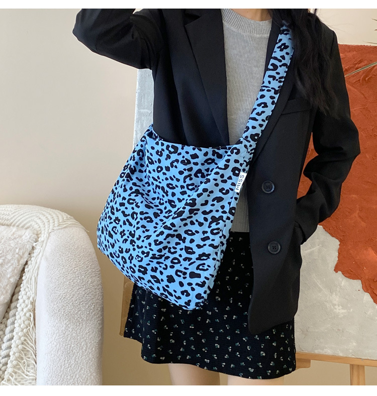 Women's Canvas Shoulder Bag Leopard Floral Print Style Bag_voghion.com