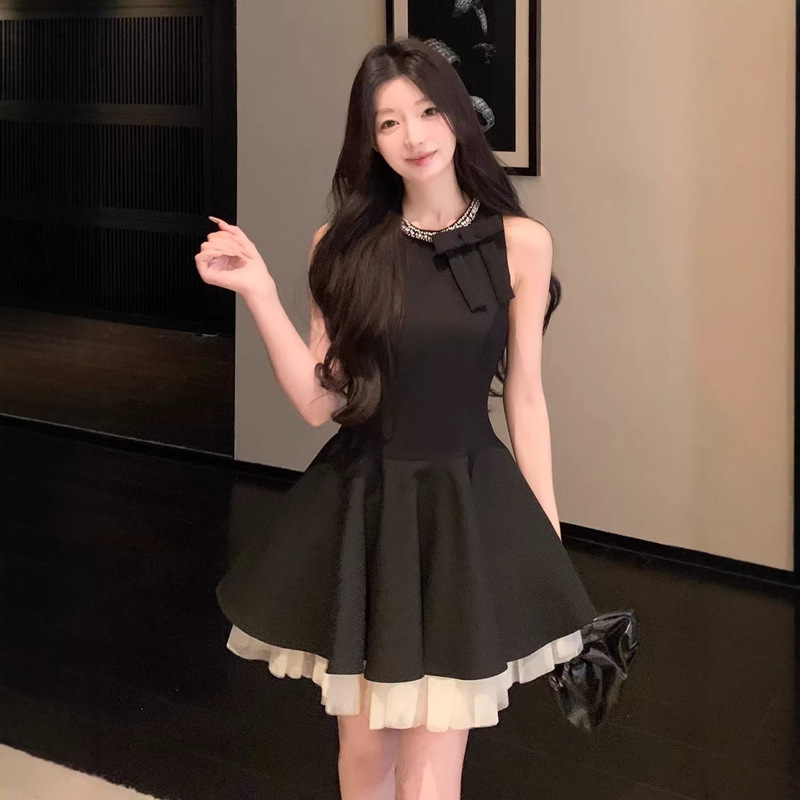 Elegant Little Black Dress for Women, Summer High-End Birthday Party Dress, Slim-Fit Sleeveless Tank Dress Elegant Little Black Dress for Women, Summer High-End Birthday Party Dress, Slim-Fit Sleeveless Tank Dress