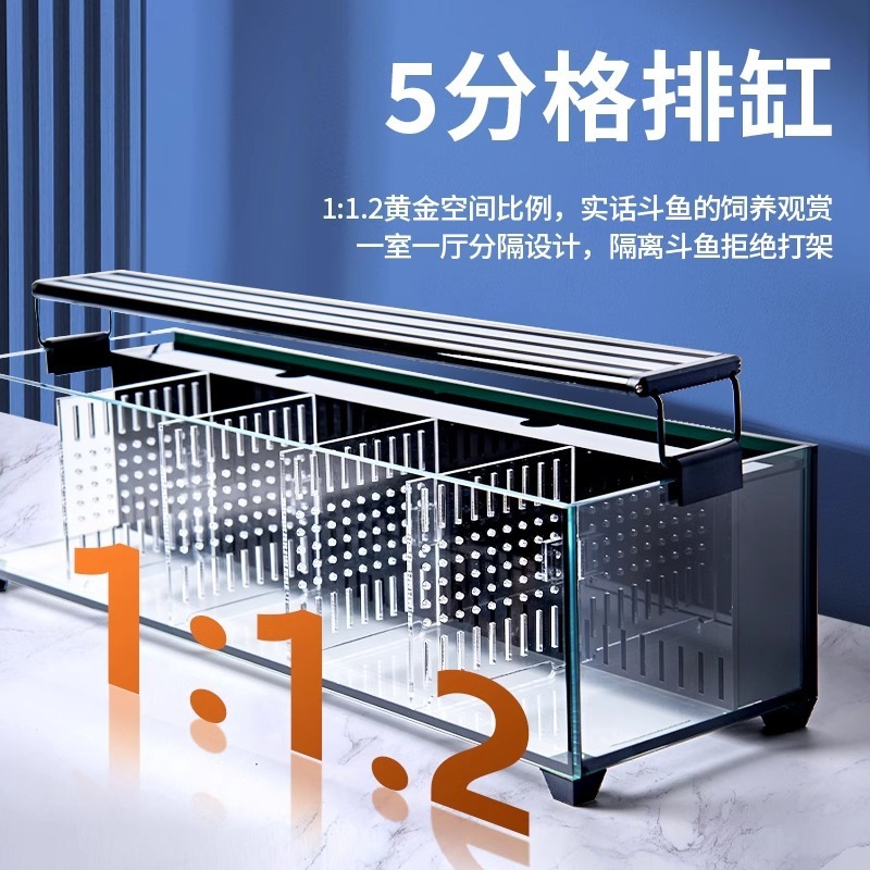リビングルーム用小型超白色ベタ水槽ガラスマルチグリッド分離バックフィルター水交換不要エコロジカル金魚水槽ベタ専用|undefined