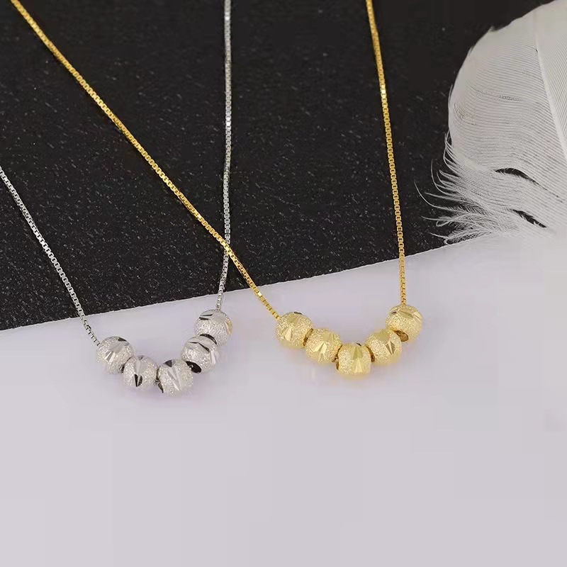 Wufu linmen collar de las mujeres hermosas cuentas de la suerte chapado en oro clavícula cadena moda Luz de lujo temperamento joyería TikTok mismo estilo al por mayor