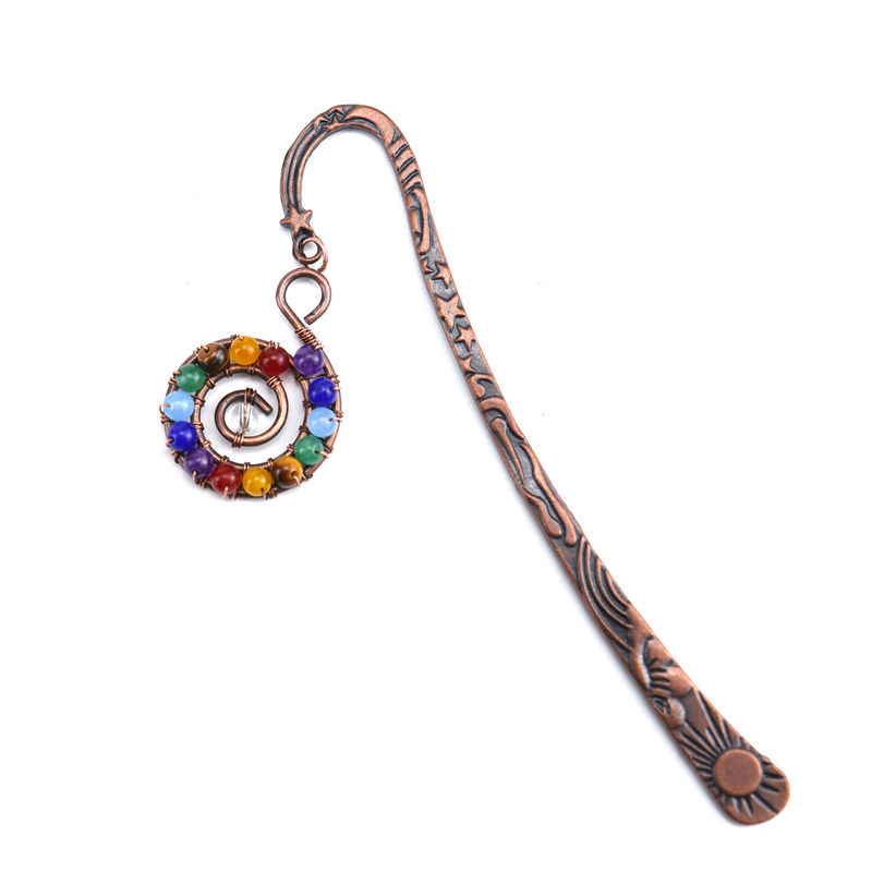 Retro personalizado nuevo hecho a mano con cuentas de colores Concha vida árbol marcador colorido cristal en forma de concha marcador BM05