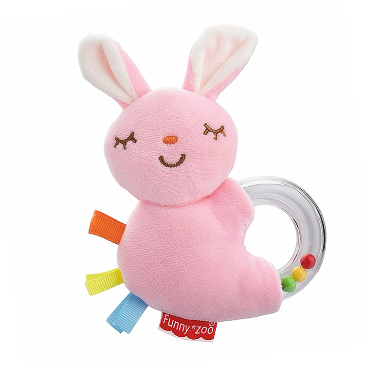 Funnyzoo Anillo de manivela animal Sonajero de mano recién nacido Anillo de mano 0-1 Muñeca calmante Juguete de bebé