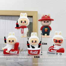 可乐labubu钥匙扣公仔盲盒挂件拉布布钥匙链立体公仔包包小挂件