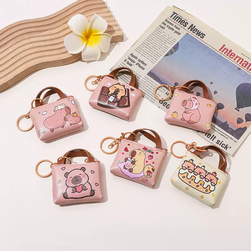 跨境卡通零钱包小钱包硬币包拉链学生男女皮质收纳包挂包2025新款