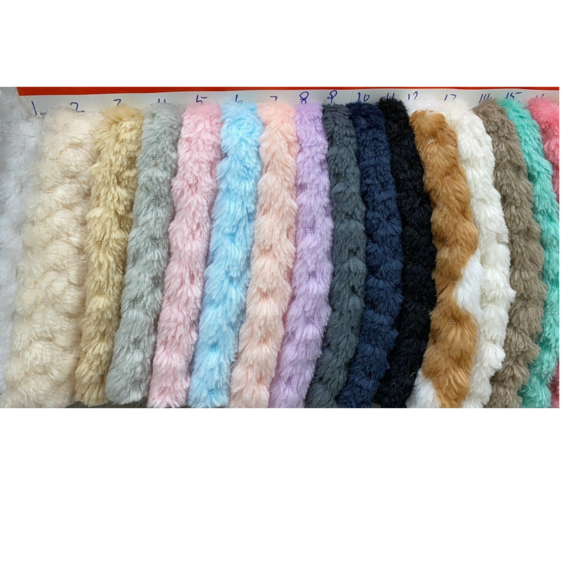 压花绒布 双面贝贝绒 宝贝绒法兰绒面料 菠萝花针织毛绒面料现货