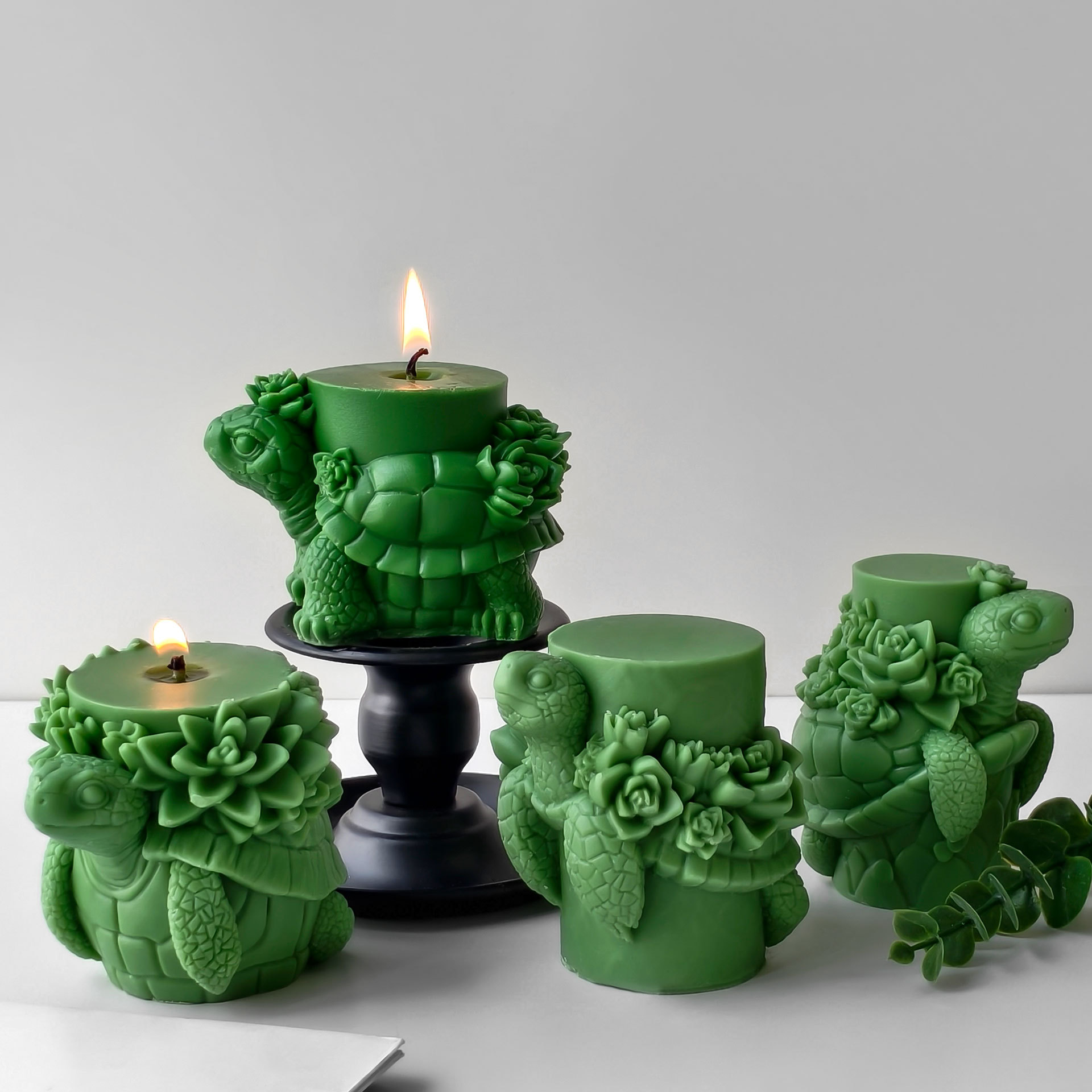 Jiahuimei Carne Tortuga Aromaterapia Vela Molde de silicona DIY Tortuga Yeso Adornos Abrasivos Transfronterizos