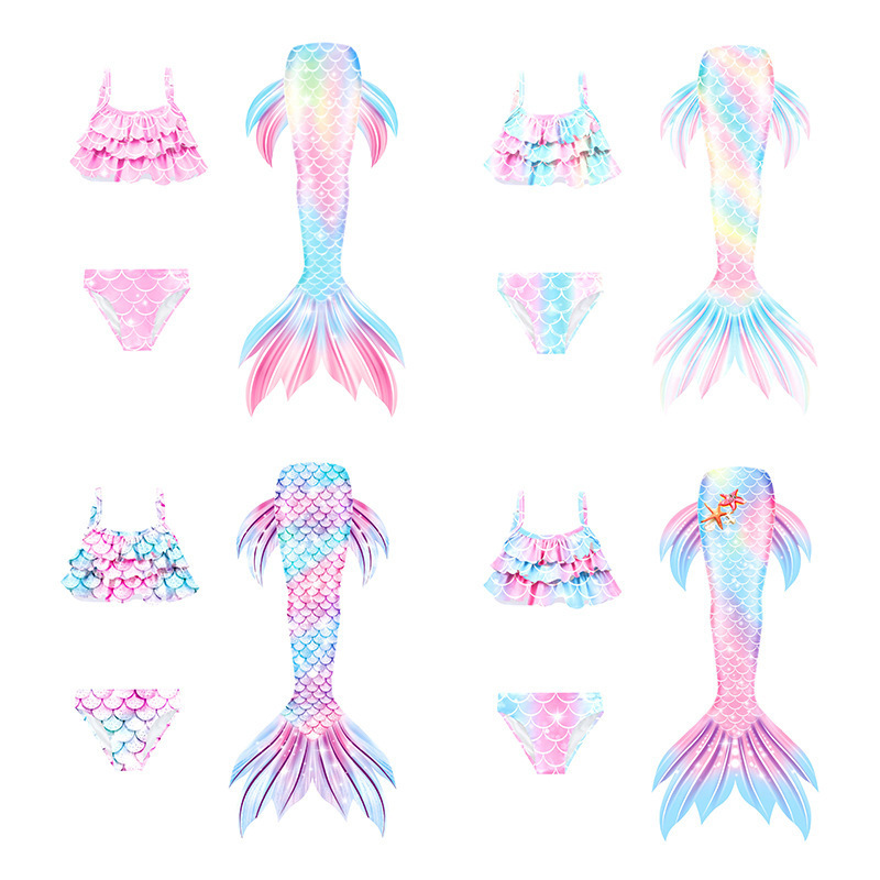 Ghnatygren Kidsren's Mermaid Swimsuit Girls Mermaid Tail Girls Mermaid Costume Swimsuit
