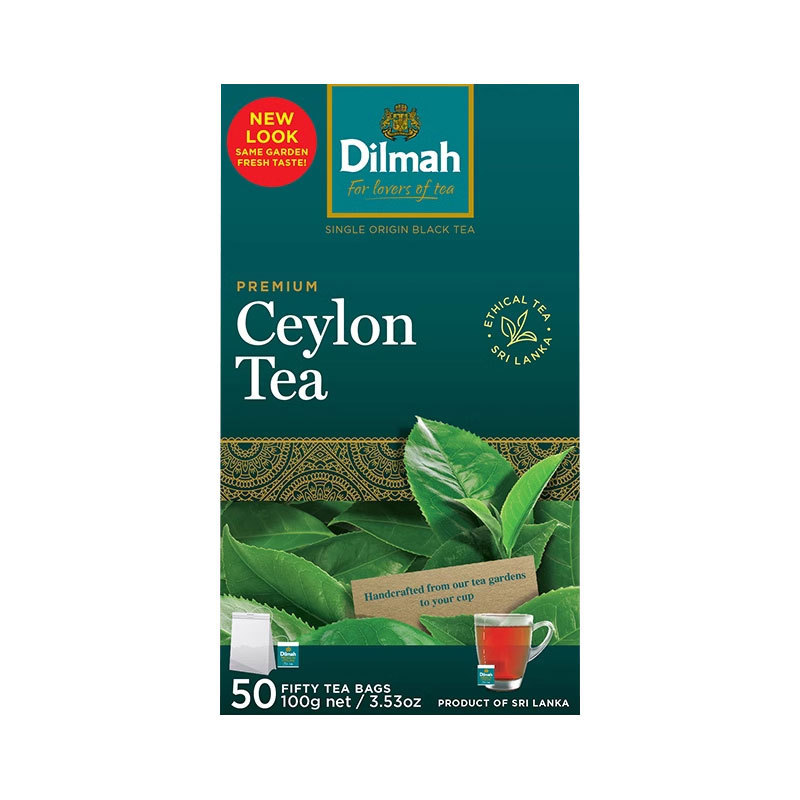 Dilmah Original Ceylon Black Tea 50 Tea Bags Simple Pack Tea Leaves Convenient Casual Mellow and Rich