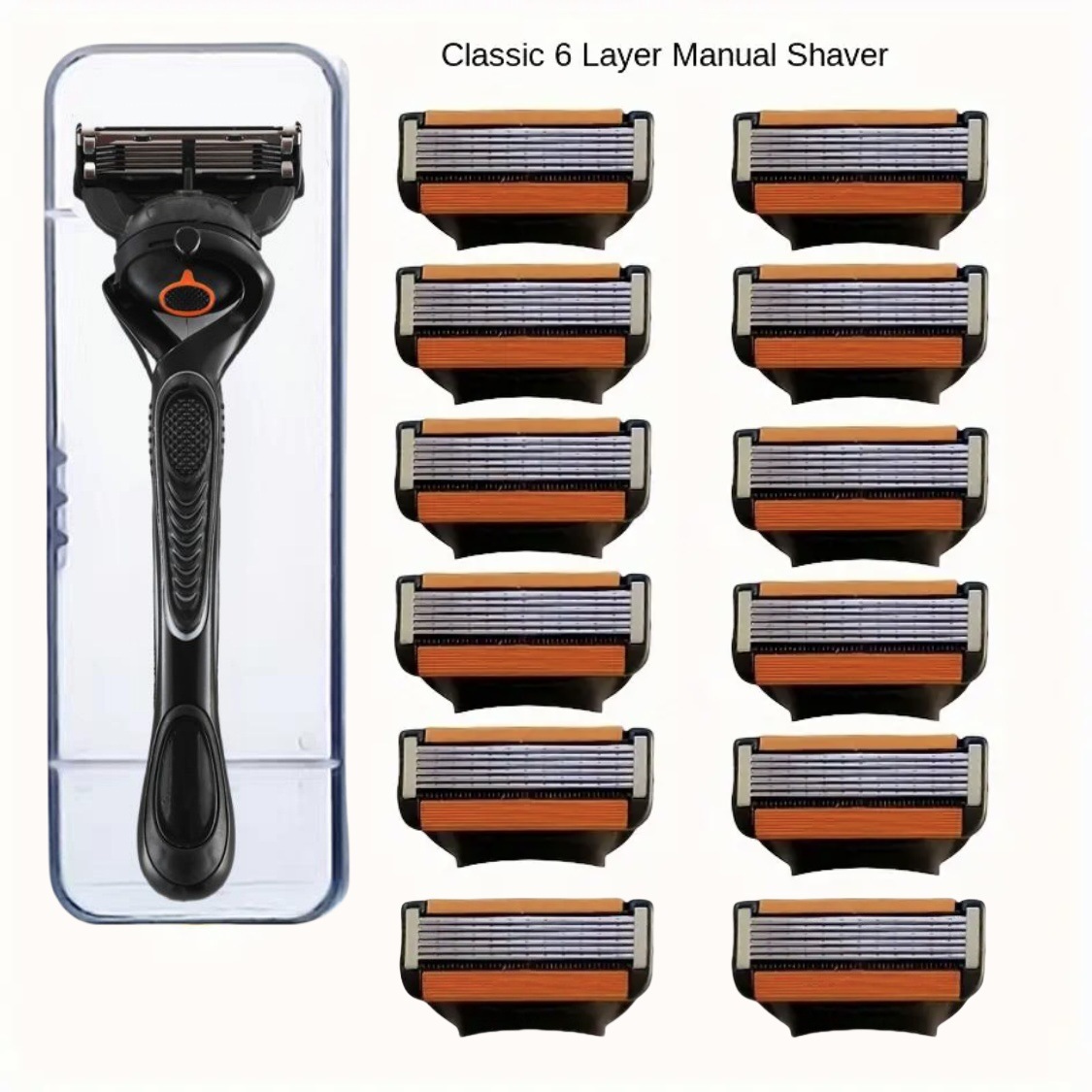 New 6-Layer Blade Head Universal Adapter for 5-Layer Gillette Razor, Six-Layer Men's Manual Razor