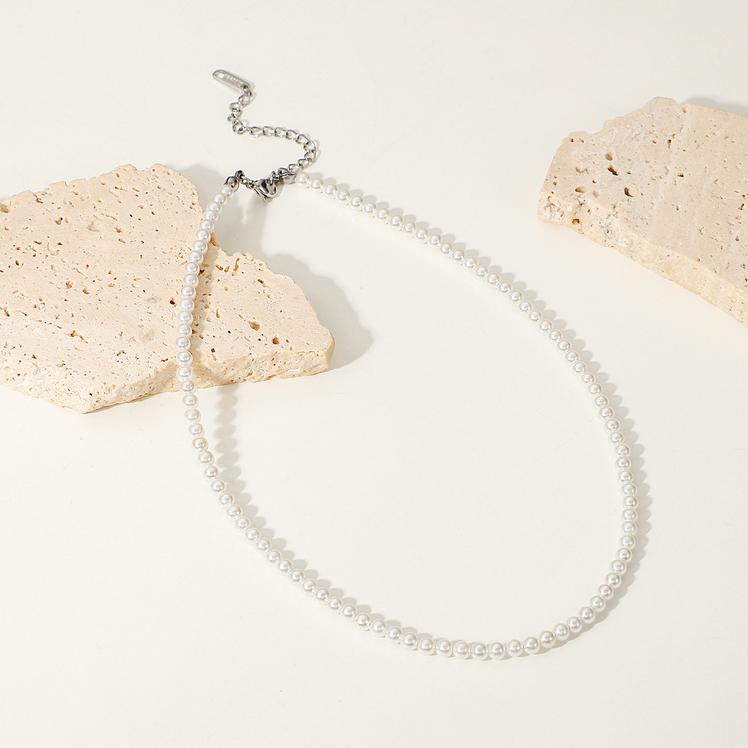 Fashion Stainless Steel Imitation pearl Geometric Pattern Necklace Electroplating Copper Necklaces