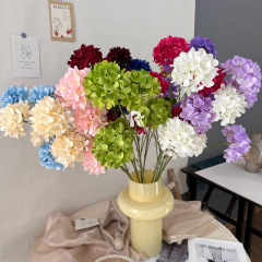 Wedding artificial flowers 5 heads hydrangea fake flowers small hand ball engagement banquet wedding decoration flower arrangement road guide flower art 