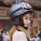 Helmet men's electric car Winter retro helmet women's lightweight four seasons leather helmet couple battery car helmet warm half helmet
