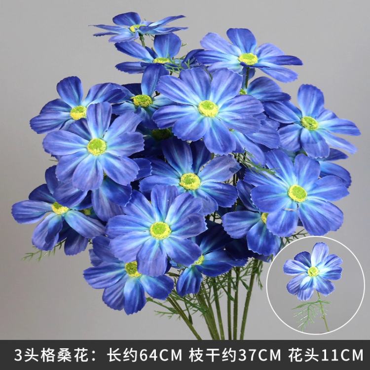 克莱因宝蓝色仿真花婚礼堂布置深蓝色假花吊顶直播间装饰插花玫瑰|undefined