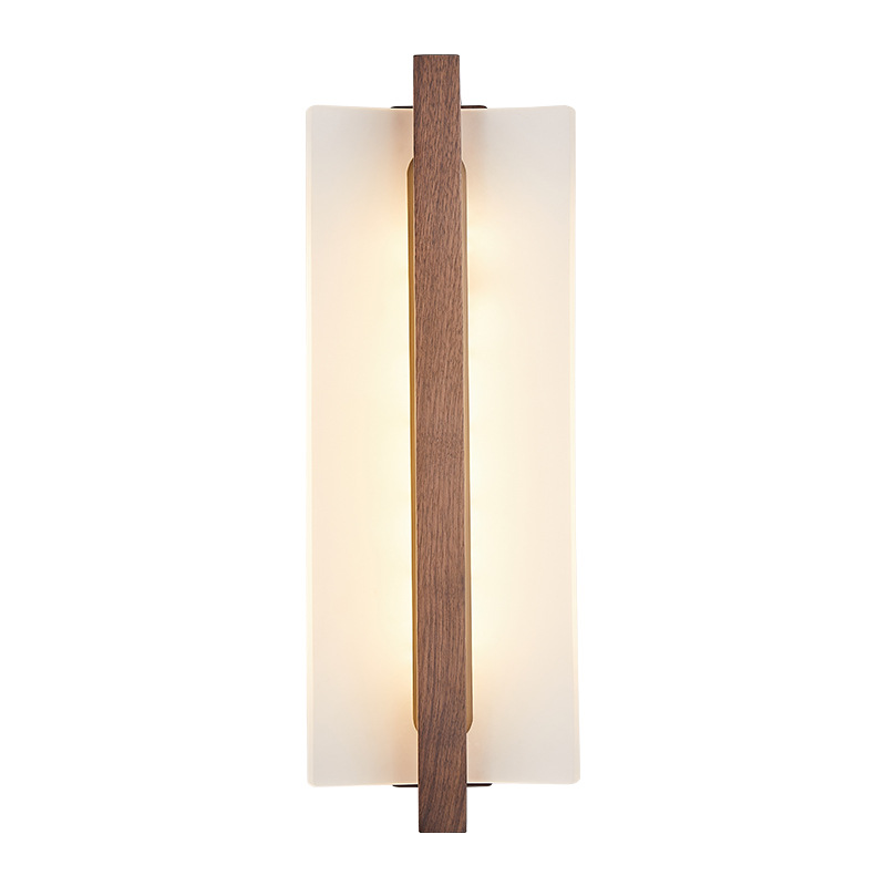 Grand View Garden dormitorio lámpara de cabezal de cama de madera de nuez negra estilo antiguo 2026 nuevo estilo retro pasillo lámpara de pared 667L
