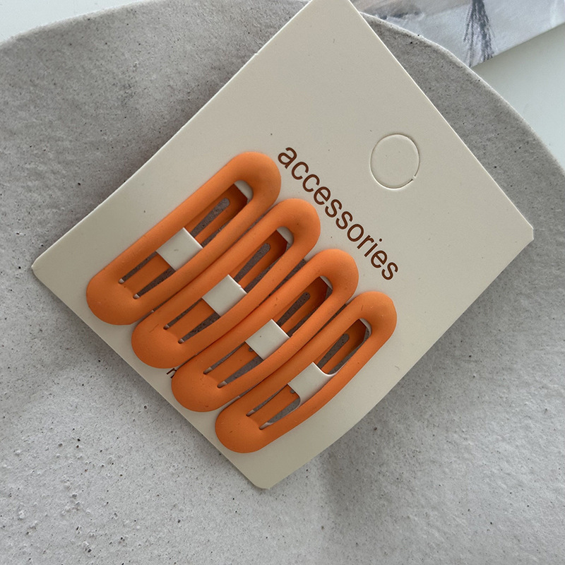 Cremefarbene Ovale Haarspangen Set 4 Tlg Matte Pony Haarclips_voghion.com