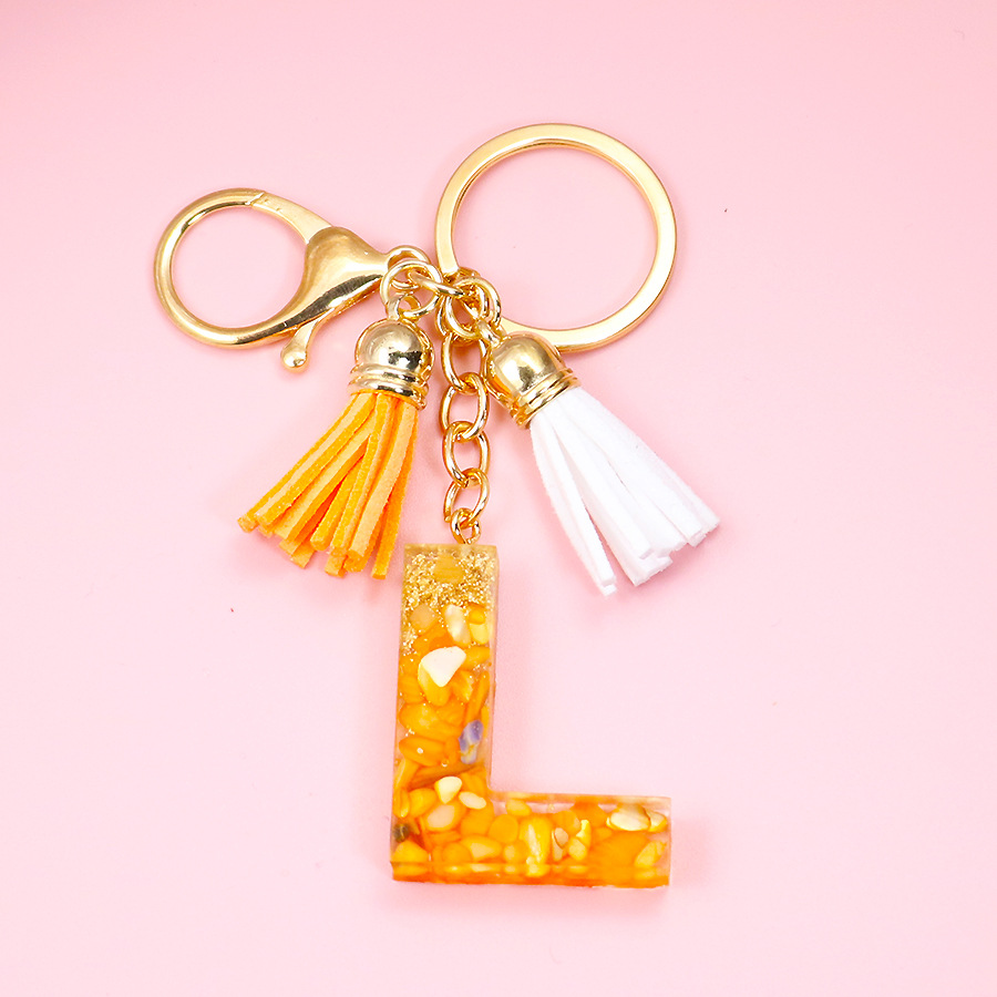 1 Piece Quantity Daily Occasion Plastic, Resin Material Letter Pattern 1 Piece Simple Style Letter Plastic Resin Enamel Keychain