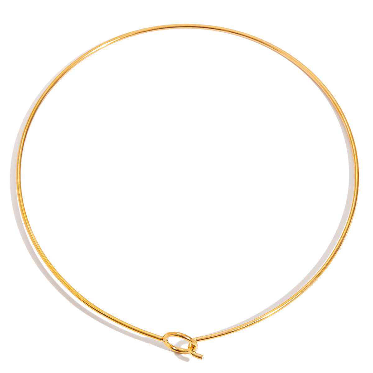 Wanxing Europa y los Estados Unidos brillante accesorios de collar de acero inoxidable de oro de 18 quilates joyería transfronteriza nicho de diseño