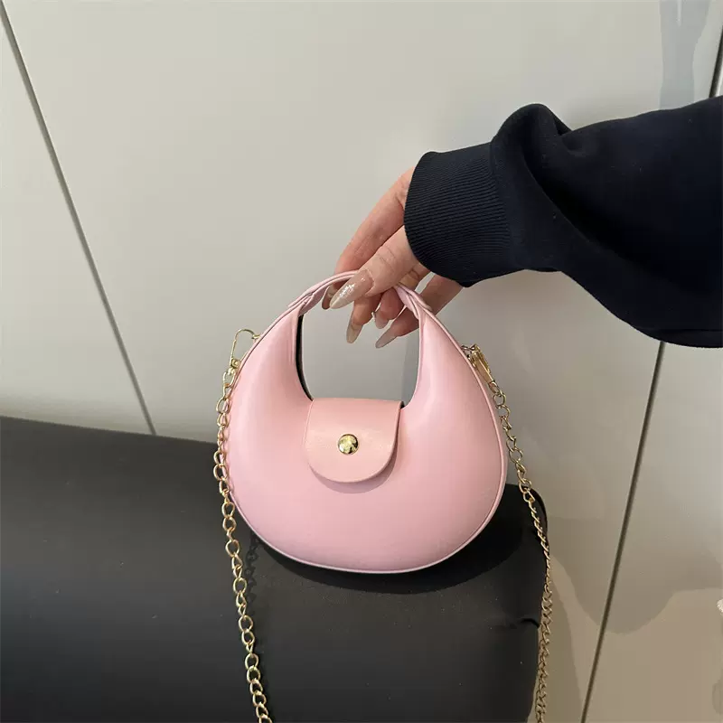 跨境2025春夏新款时尚纯色女士单肩包腋下包高级质感创意女式箱包