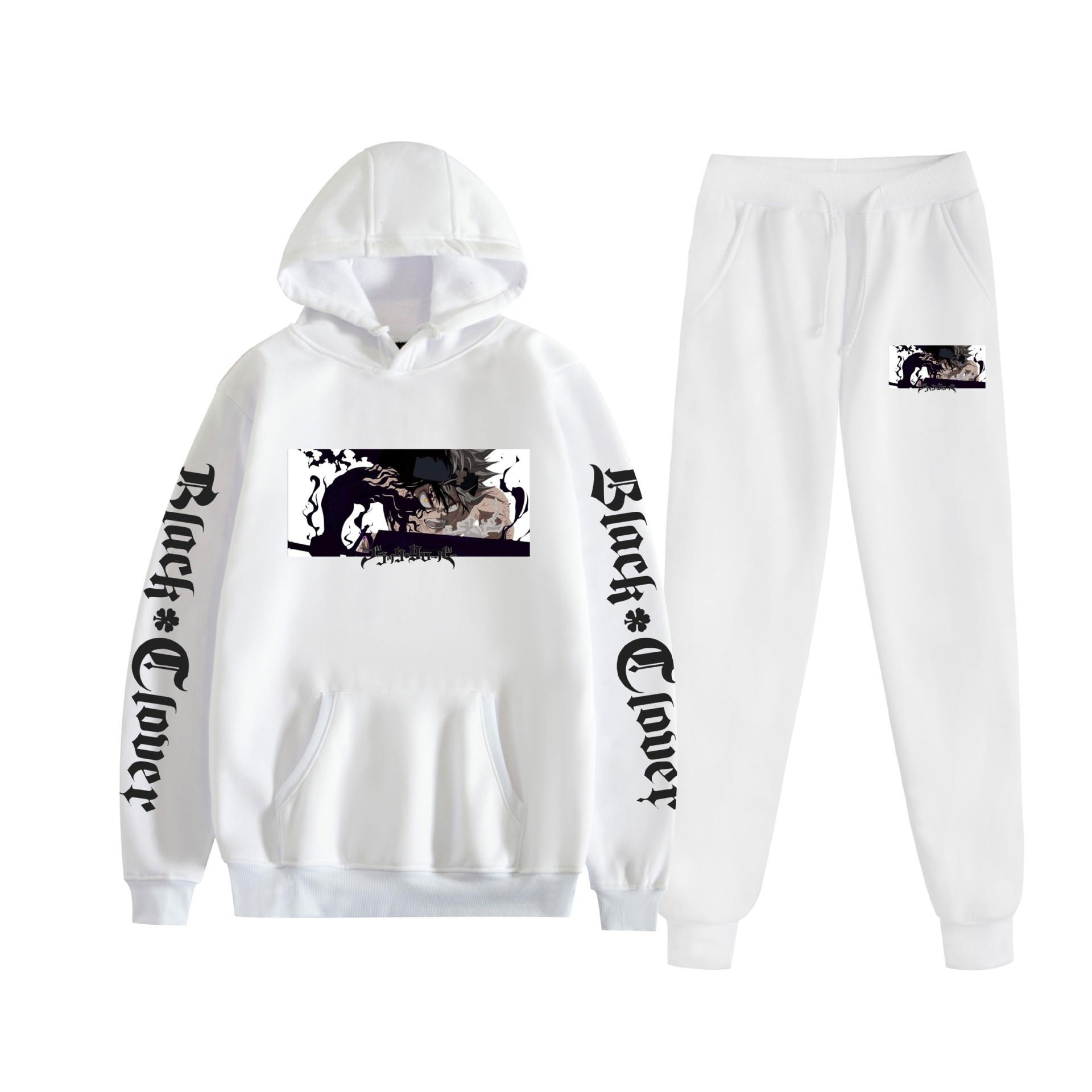 Comercio exterior nuevo estilo riman black trébol de cuatro hojas-Black Clover suéter con capucha corsés traje de dos piezas