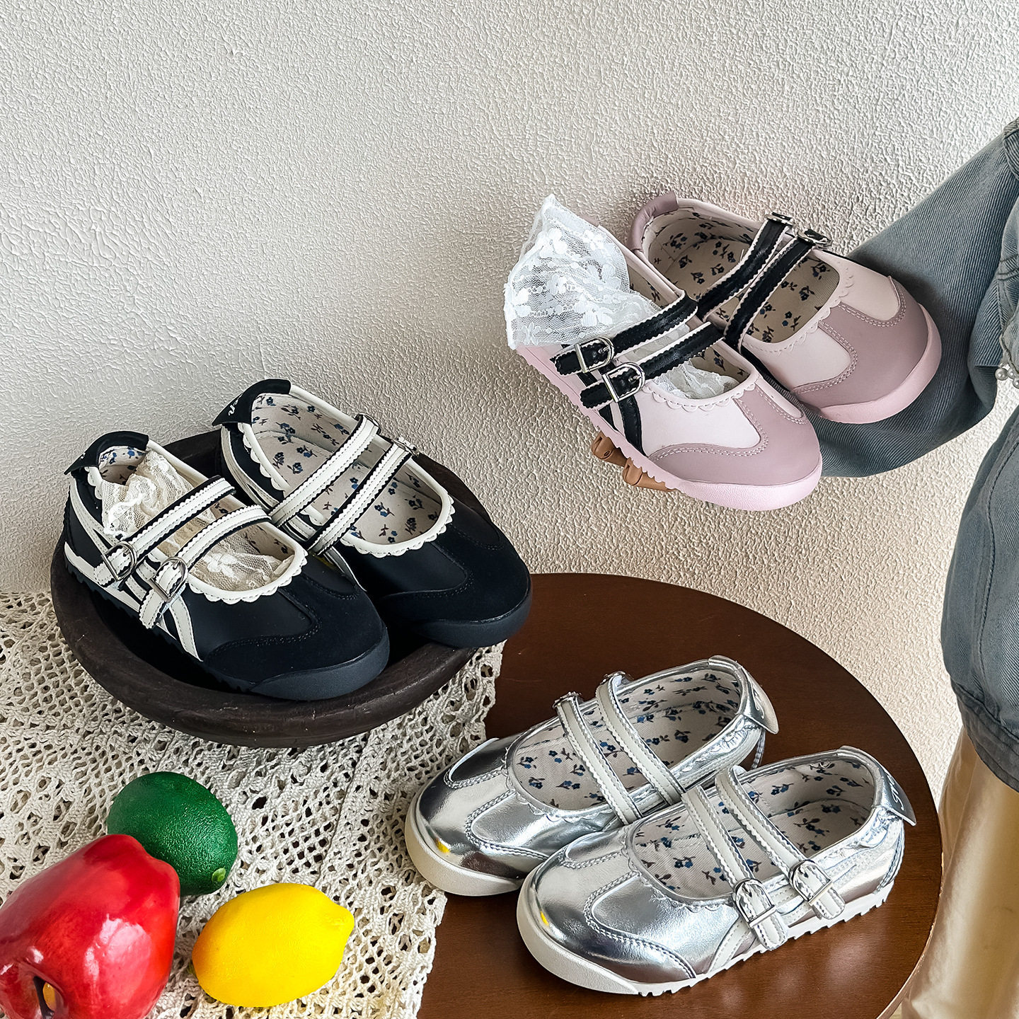 2026 Spring New Style Girls' Leather Shoes with Soft Soles, Baby Single Shoes, Children's Mary Jane Shoes, Fashionable and Versatile for Little Girls