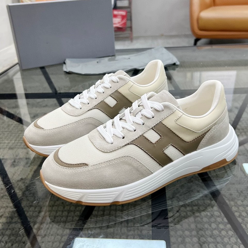 Повседневная спортивная обувь из воловьей кожи с сращенной сеткой для мужчин, дышащие кроссовки, мужские кроссовки для бега, новая дорожная обувь для вождения