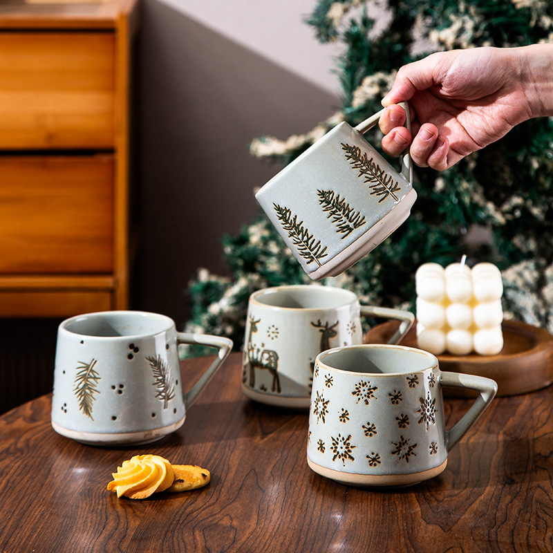 Taza de Navidad Taza de café original Taza de cerámica para el hogar Fiesta de oficina Taza de leche de desayuno Nuevo transfronterizo
