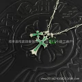 Square Sugar - Silver with Green Diamonds