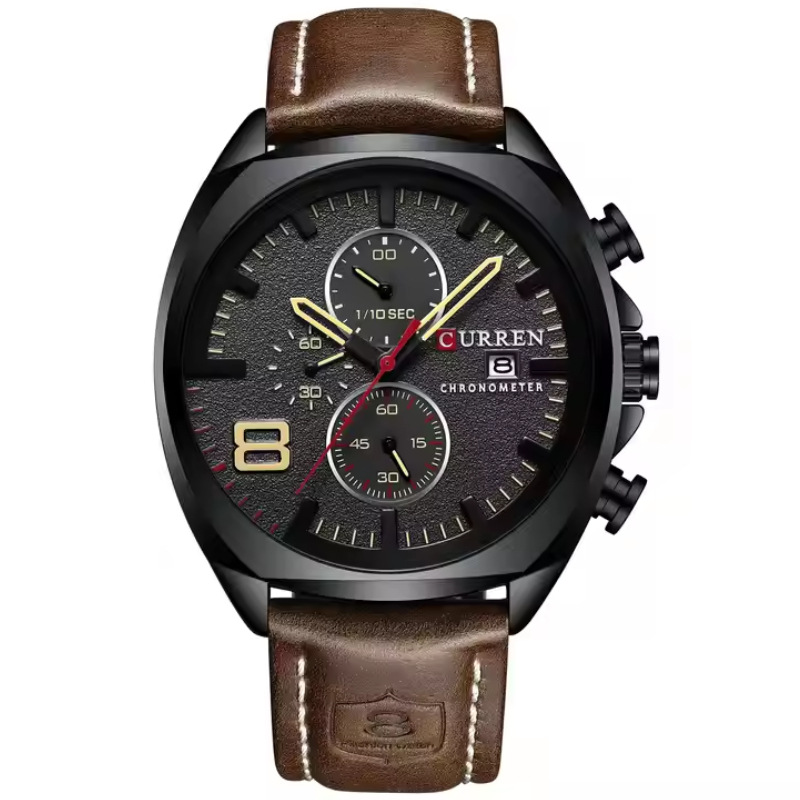 Curren/�����8324��ʿ�ֱ�Ƥ����˶�ʯӢ������������ˮ��ʱ��