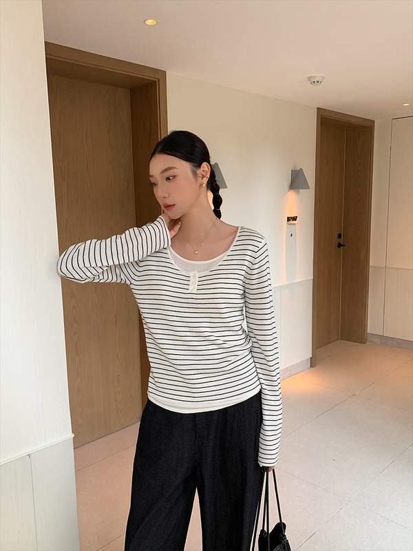 衣尔衫 松弛感！ 简约休闲假两件针织衫女正肩长袖百搭显瘦0524|undefined