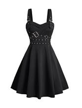 C 51569 Punk Sleeves Tie Strap Dress �W���羳���R�d