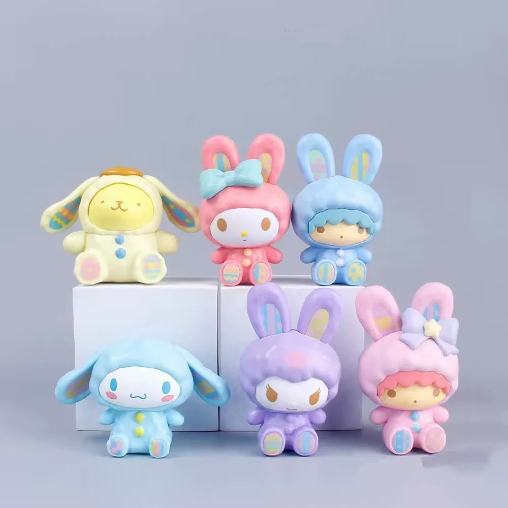 Серия мягких игрушек Sanrio Miniso — кролик, слепая коробка: Melody, Yugui, Dog, Kuromi, фигурка для декора рабочего стола, подарок