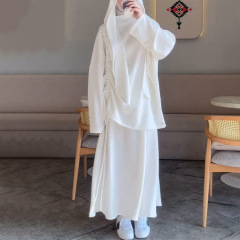 欧美跨境外贸中东2025春季新款宽松舒适跨境纯色半身裙套装女装