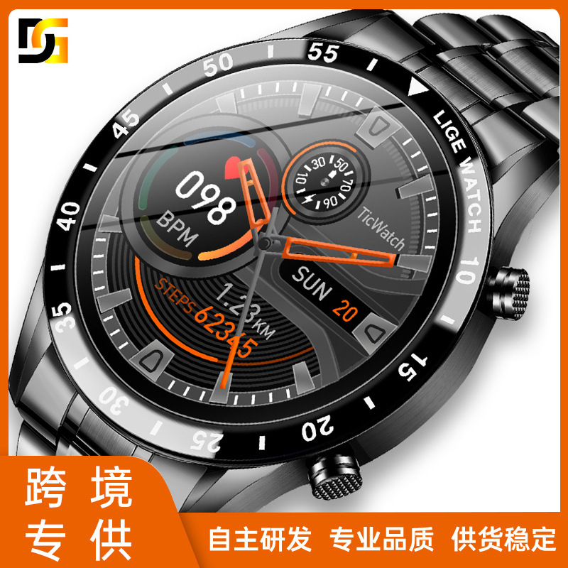 Lige Cross-Border Full Touch Screen Bluetooth Call Smart Watch Ip67 Waterproof Pedometer Heart Rate Sports Watch